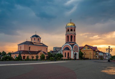 Church of the Nativity on central square of Halych, Ivano-Frankivsk region, Ukraine clipart