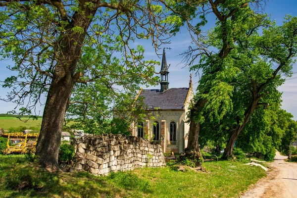 Vista Pitoresca Igreja Católica Romana Neogótica Abandonada Mlynyska Mlyniska Região — Fotografia de Stock