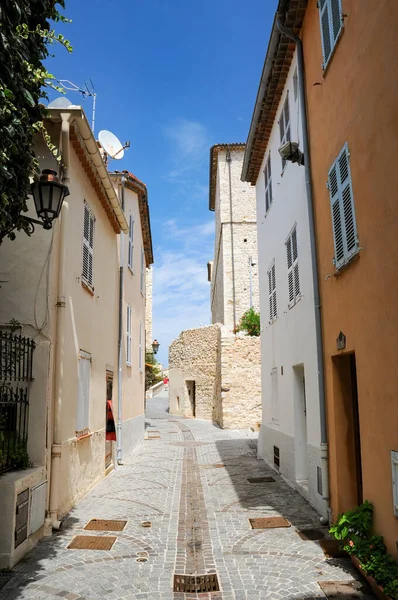 Smalle Straat Oude Binnenstad Van Antibes Côte Azur Provence Frankrijk — Stockfoto