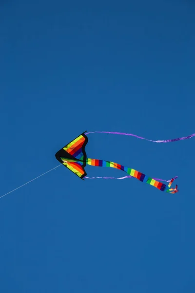 Kite hit uit de zon op een achtergrond van blauwe hemel — Stockfoto