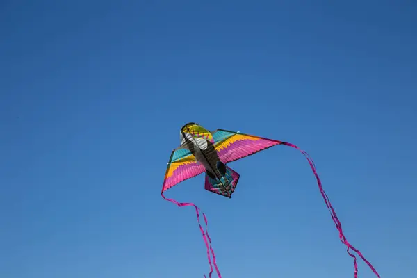 Kite hit från solen på en bakgrund av blå himmel — Stockfoto
