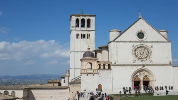 März 2018 Assisi Italien Die Kathedrale San Francesco Assisi Mit — Stockvideo