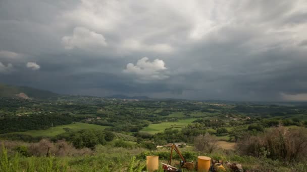 Colline Della Sabina Cantalupo Sabina Nuvole Minacciose Sulle Colline Della — Video Stock