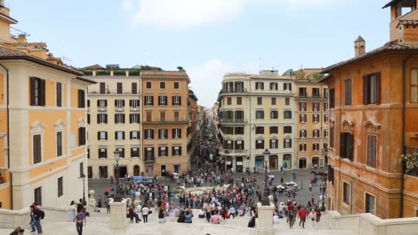 2018 이탈리아 로마의 피아자 스파냐에 관광객들 스파냐 Piazza Spagna 로마에 — 비디오