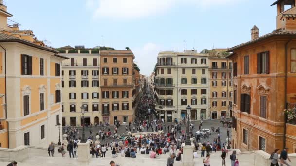 Maio 2018 Roma Itália Turistas Roma Piazza Spagna Piazza Spagna — Vídeo de Stock