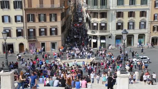 Maio 2018 Roma Itália Turistas Roma Piazza Spagna Piazza Spagna — Vídeo de Stock