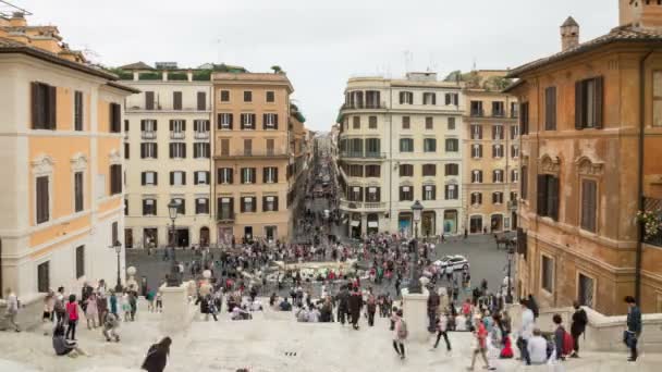 Maio 2018 Roma Itália Turistas Roma Piazza Spagna Piazza Spagna — Vídeo de Stock