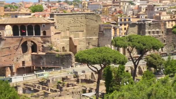 Dei Fori Imperiali Vista Vittoriano Roma Itália Rua Imperial — Vídeo de Stock