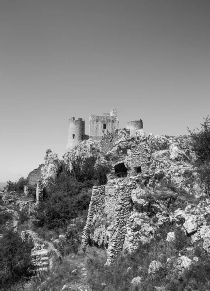 Fortaleza Rocca Calascio Localizada 1460 Metros Acima Nível Mar Abruzzo — Fotografia de Stock