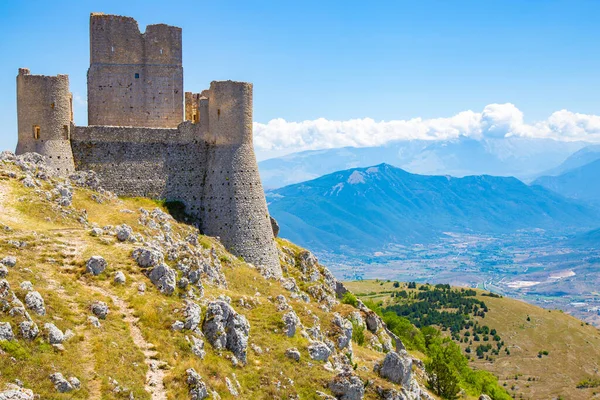 Fästningen Rocca Calascio Ligger 1460 Meter Över Havet Abruzzo Stockfoto