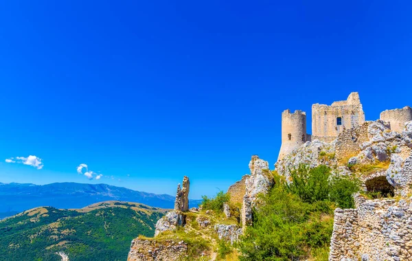 Ερείπια Του Κάστρου Rocca Calascio Στο Abruzzo Στην Επαρχία Της — Φωτογραφία Αρχείου