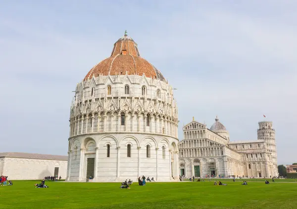 Katedrála Pise Zvonicí Běžně Nazývanou Torre Pisa Nebo Šikmá Věž — Stock fotografie