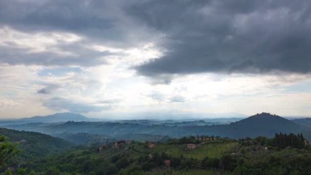 Panorama Sabine Krajiny Mount Soratte Vidět Města Roccantica Nachází Lazio — Stock video