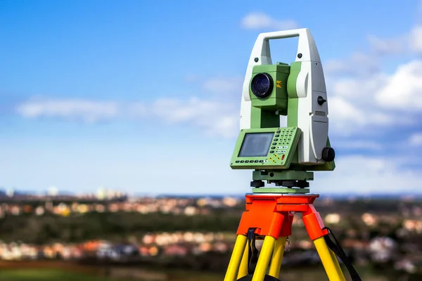 Enquête total-station — Stockfoto