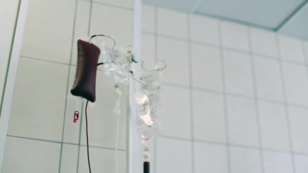 Het toestel voor de plasmaferese in kliniek — Stockvideo