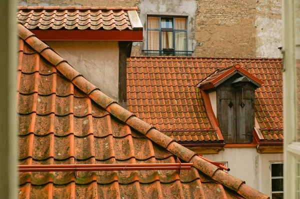 Tile roofs over centre of old town Stock Photo