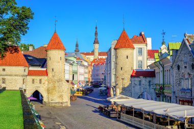 Viru Gate in the old town of Tallinn, Estonia clipart