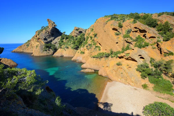 Mediterranean beach Figuerolles by Marseilles, France — Stockfoto