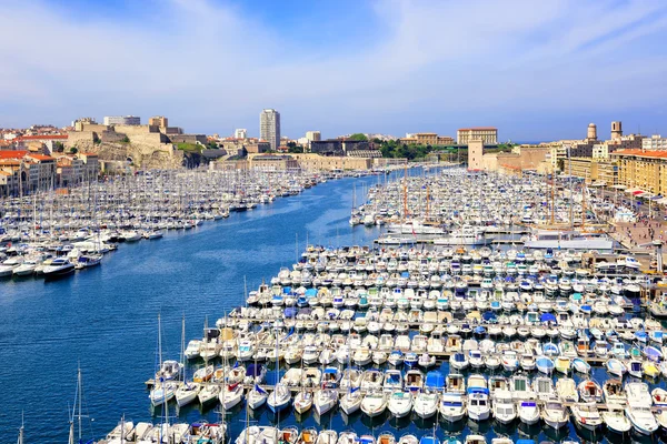 Porto antigo no centro da cidade de Marselha, França — Fotografia de Stock