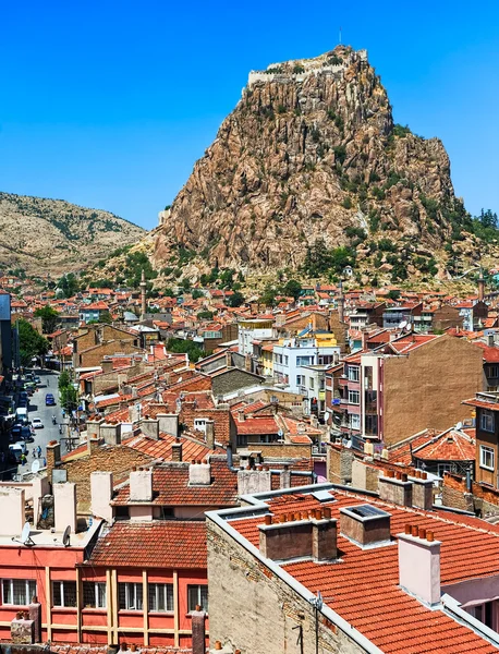 Afyon town and Karahisar castle, Turkey — Stockfoto