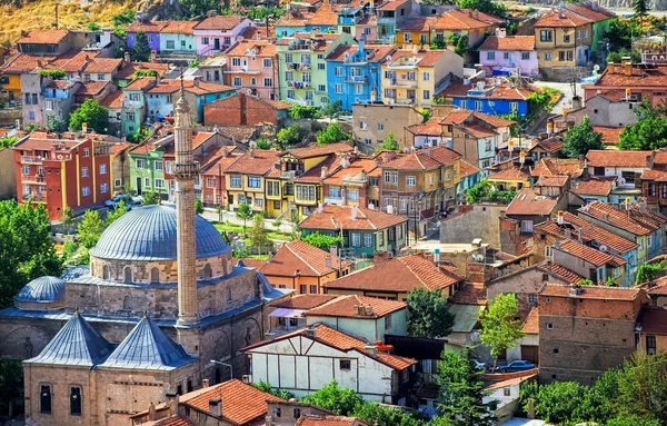 Kleurrijke traditionele Ottomaanse huizen, Afyon, Turkije — Stockfoto