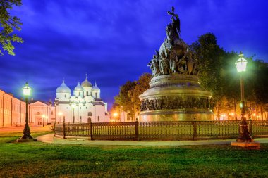 Millennium Anıtı ve St Sophia Katedrali, Novgorod, Rusya Federasyonu