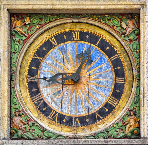 The medieval wooden clock — Stock fotografie