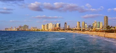 İyi akşamlar, İsrail, Tel Aviv şehrinin modern manzarası
