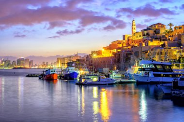 Yafo eski kasaba noktasındaki günbatımı, Tel Aviv, İsrail