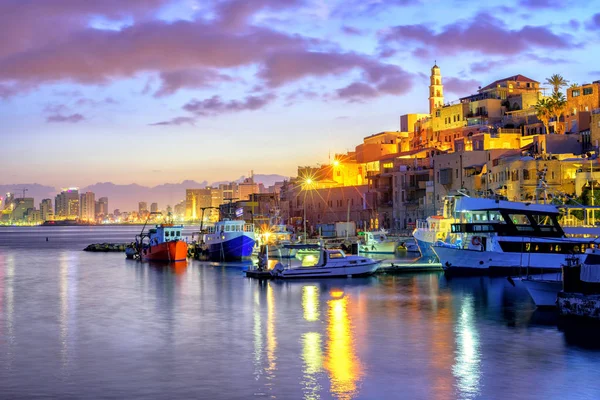 Puerto del casco antiguo de Yafo al atardecer, Tel Aviv, Israel — Foto de Stock