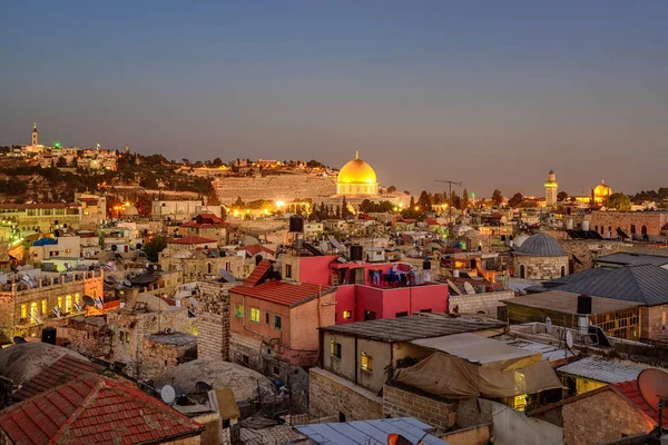 Ciudad Vieja de Jerusalén y Monte del Templo, Israel — Foto de Stock