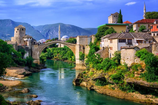 Alte Brücke stari am meisten in Mostar, Bosnien und Herzegowina — Stockfoto