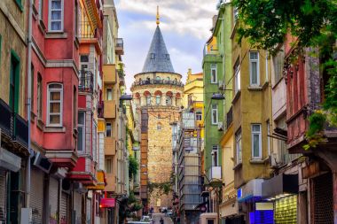 Türkiye 'nin İstanbul kentindeki Galata Kulesi