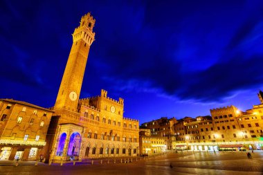 Piazza del Campo eski şehir Siena, Toskana, İtalya