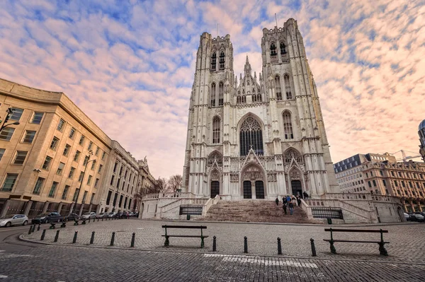Gotik tarzı Katedrali, Brussels, Belçika — Stok fotoğraf