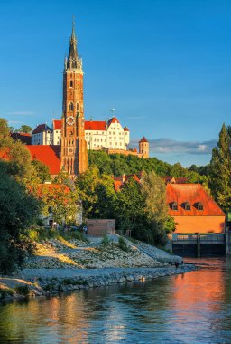 Medieval old town of Landshut on Isar river, Germany clipart