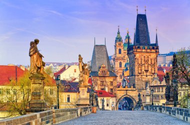 Charles Bridge uygulamasında Prag eski şehir, Çek Cumhuriyeti