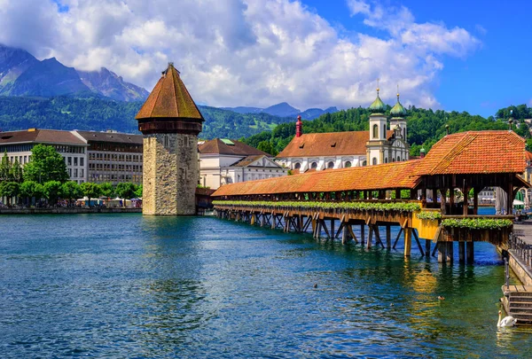 Kota Tua Lucerne abad pertengahan, Swiss — Stok Foto