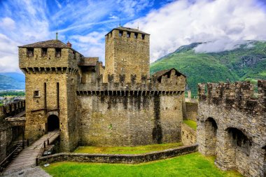 Castello di Montebello castle, Bellinzona, Switzerland clipart