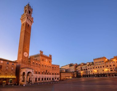 Piazza del Campo eski şehir Siena, Toskana, İtalya