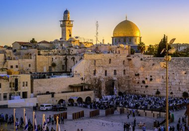 Batı duvarı ve altın kubbesi cami, Jerusalem, İsrail
