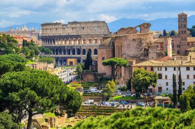 Forum Romanum ve Colosseum eski şehir, Roma, İtalya