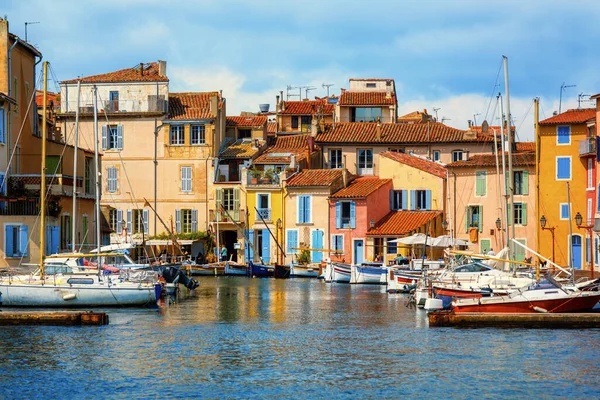 Barevné Domy Kolem Malého Přístavu Martigues Staré Město Provence Francie — Stock fotografie