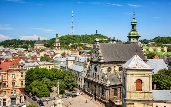 Lviv Historisk Old Town Ukraine - Stock-foto