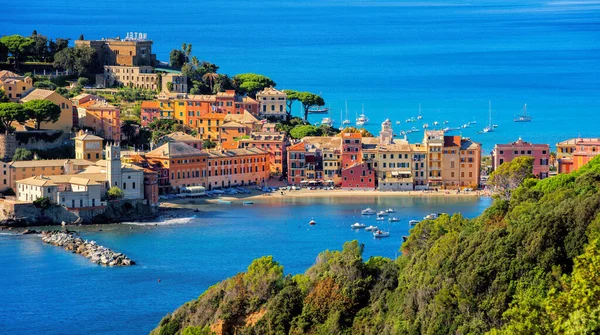 Kleurrijke Historische Oude Stad Van Sestri Levante Italië Een Pittoreske — Stockfoto