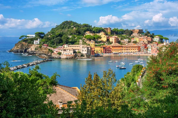 Baai Van Stilte Sestri Levante Italië Een Populaire Badplaats Ligurië — Stockfoto