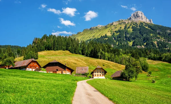 Pemandangan Alpen Swiss Sebuah Lembah Oleh Schangnau Dan Entlebuch Swiss — Stok Foto