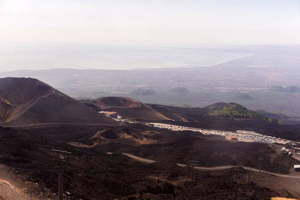 Etna - Avrupa'nın en yüksek aktif yanardağ etkileyici bir manzara. Sicilya'da bulunan — Stok fotoğraf