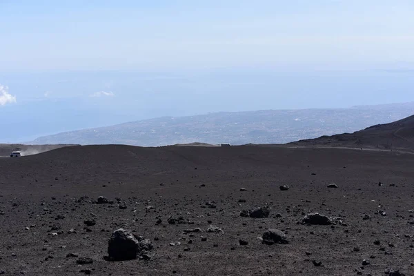 An impressive view from the Etna - the highest active volcano in Europe. Situated in Sicily — Stock Photo, Image