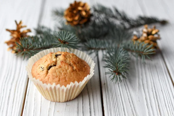 Une Composition Festive Noël Avec Des Muffins Faits Maison Des — Photo